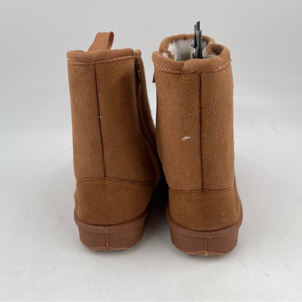 NEW! Kidgets Unisex Kids Cognac Sherpa Lined Zippered Winter Boots - Size 7/8 - Picture 4 of 11
